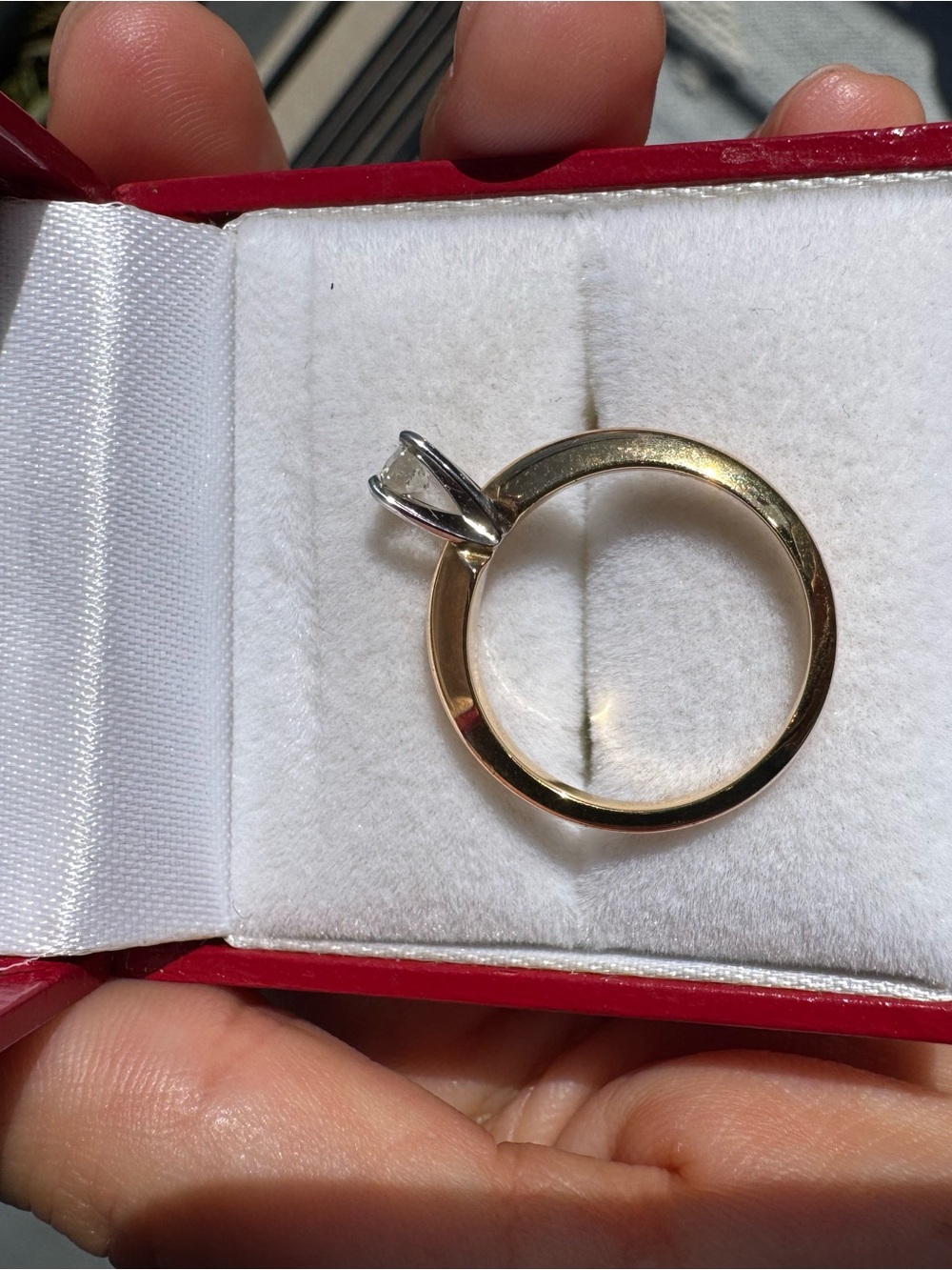 14K Gold Natural Diamond Solitaire Ring 0.23ct - Picture 6 of 8